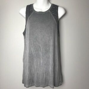 AE Super Soft Gray Tank with Lace Size Medium